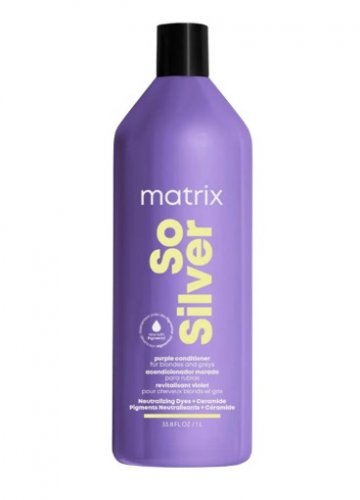 Matrix So Silver Профессиональный фиолетовый оттеночный кондиционер от желтизны блонда, 1000 мл